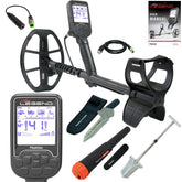 Nokta Legend SMF metal detector advantage package with accessories displayed