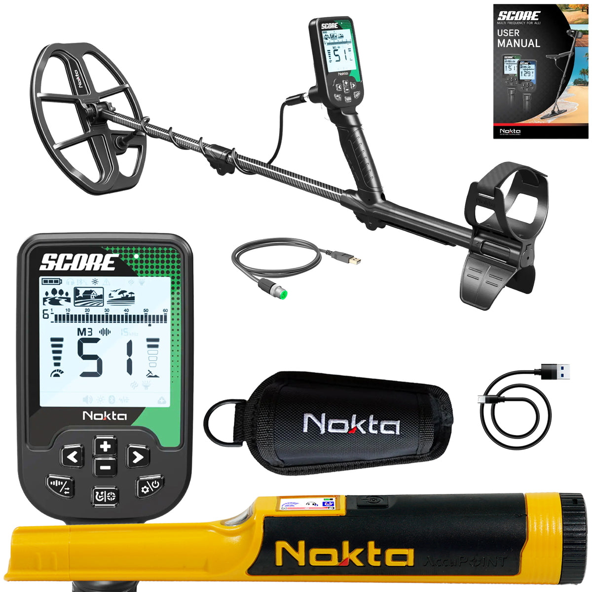 Nokta Score SMF metal detector pro package with AccuPoint pinpointer