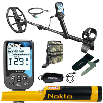 Nokta Score 2 complete bundle with metal detector, AccuPoint pinpointer, digger and finds pouch