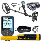 Nokta Double Score metal detector bundle with Bluetooth headphones and Accupoint pinpointer