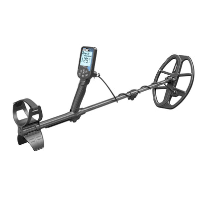 Nokta Score 2 metal detector angled view showing ergonomic design.