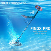 Nokta FINDX Pro underwater demonstrating IP68 waterproof rating submersible to 16 feet