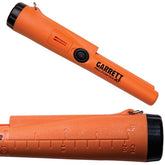 The Garrett Pro Pointer AT pinpointer shown in full with an inset of the handle