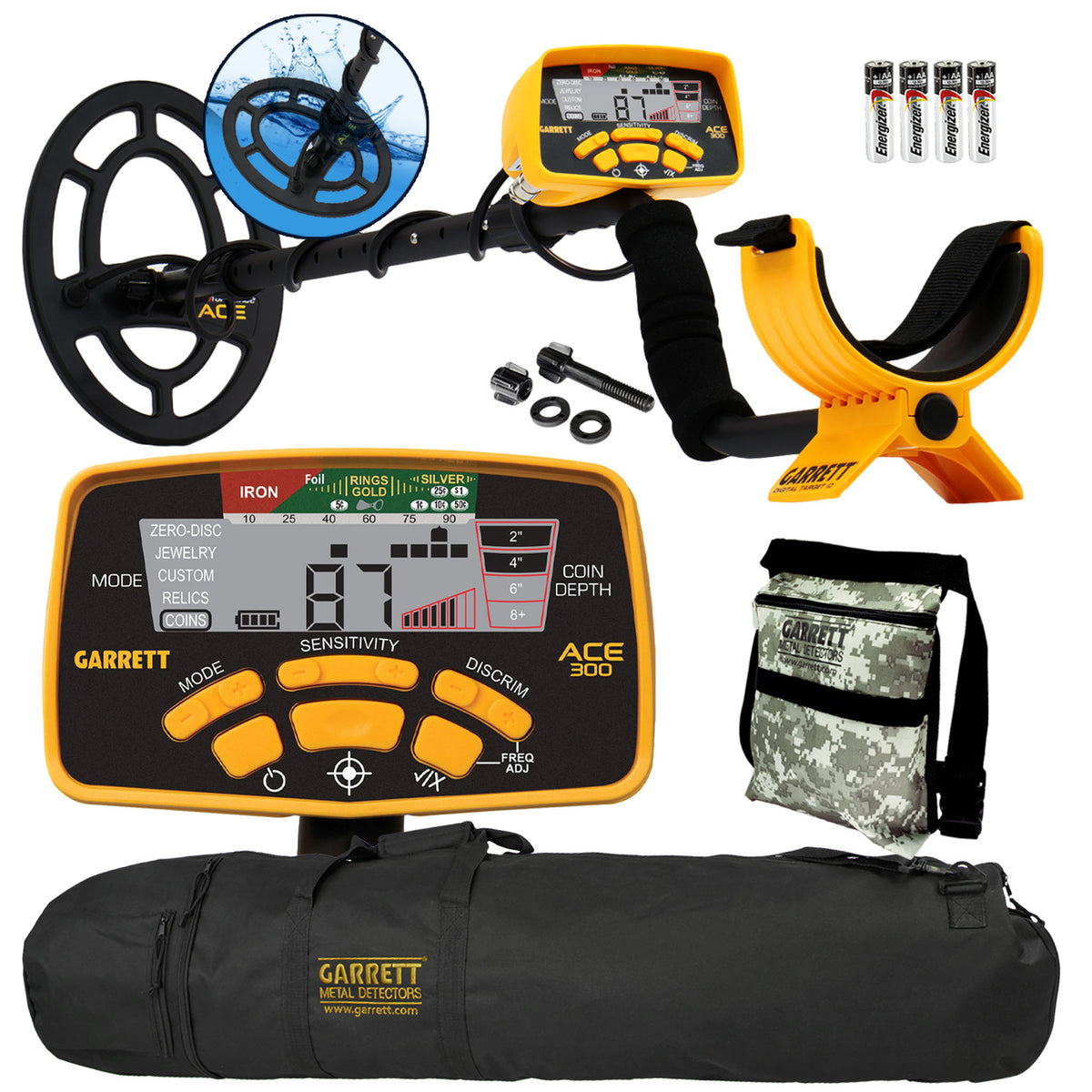 Garrett ACE 300 with Carry Bag & Finds Pouch Bundle