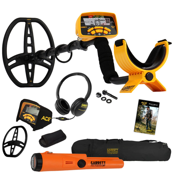 Garrett Ace 250 Metal Detector w/ WaterProof Coil, Headphones, Digger and  Pouch