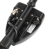 Close-up of the underside of the the Garrett AT MAX metal detector showing the coil connection and headphone port
