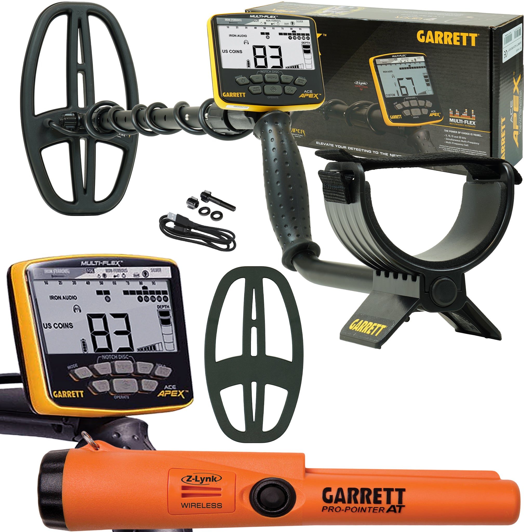 Garrett ACE APEX Metal Detector with Garrett Pro-Pointer AT with Z-lynk