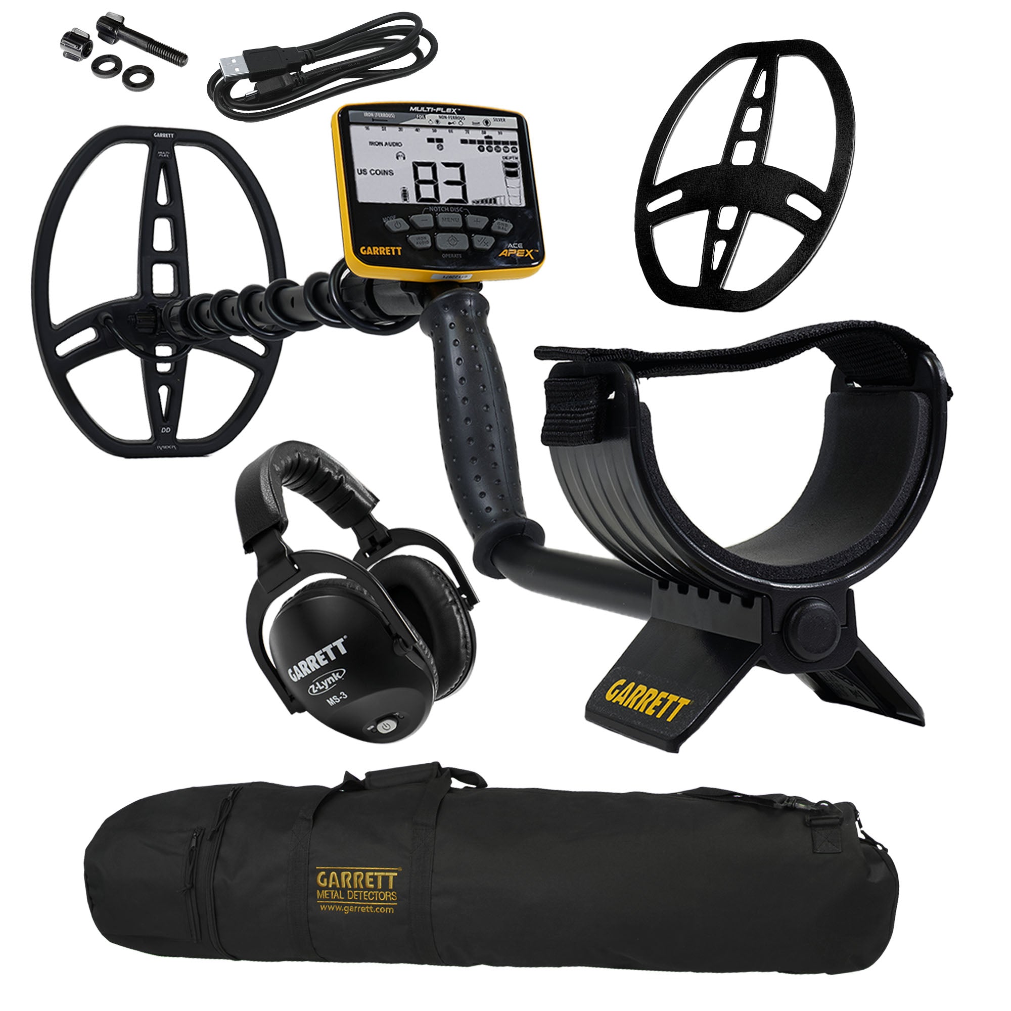 Garrett ACE APEX Metal Detector with Headphones and Carry Bag