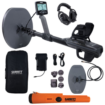 Garrett Axiom Metal Detector with 13"x11" Mono Coil, 11"x7" DD Coil MS-2 Headphones, and Pinpointer