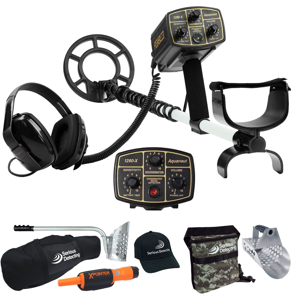 Fisher 1280X Metal Detector with 8" Concentric Waterproof Search Coil Pro Package