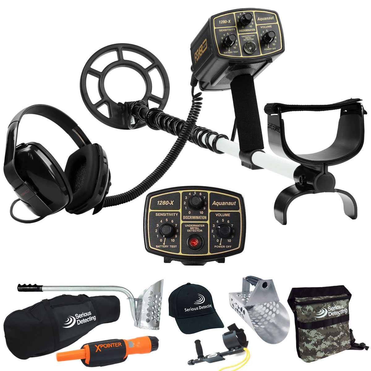 Fisher 1280X Metal Detector with 8" Concentric Waterproof Search Coil Complete Package