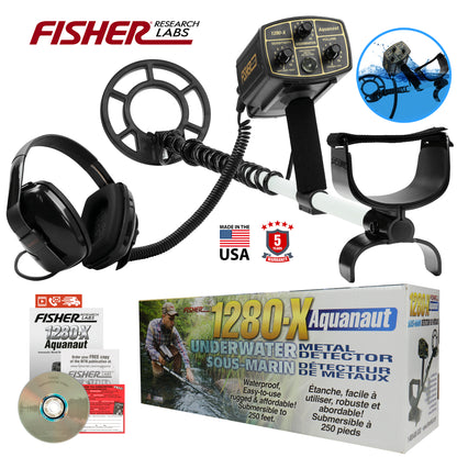 Fisher 1280X Submersible Metal Detector with 8" Waterproof Coil