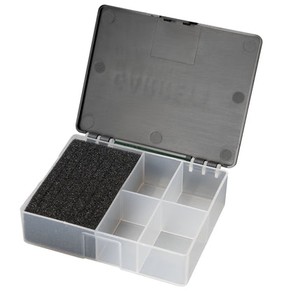 Garrett Keepers finds box closed showing compact 4.5 inch design