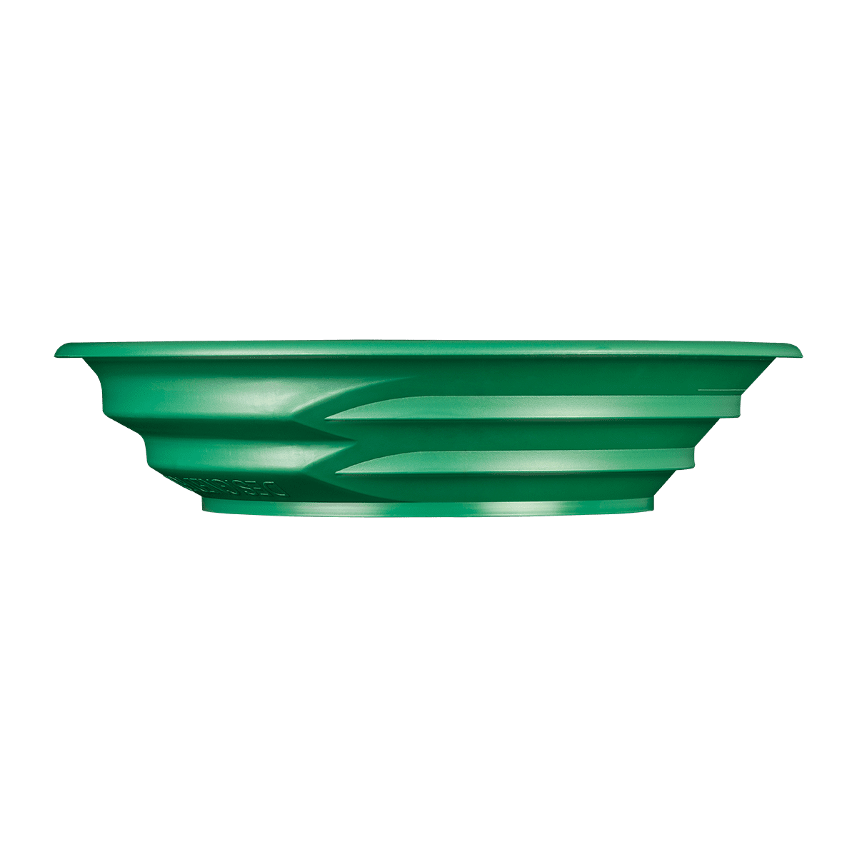 Green Garrett Super Sluice 15 inch gold pan Sideview with riffles visable