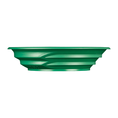 Green Garrett Super Sluice 15 inch gold pan Sideview with riffles visable