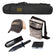 Garrett Diggers Kit featuring black carry bag, hat, camo pouch, digger with sheath, and keeper box.