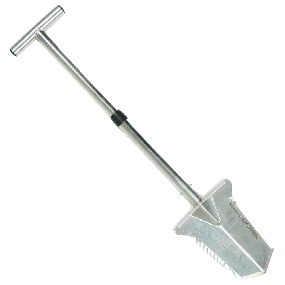Nokta stainless steel premium shovel with T-handle and serrated blade