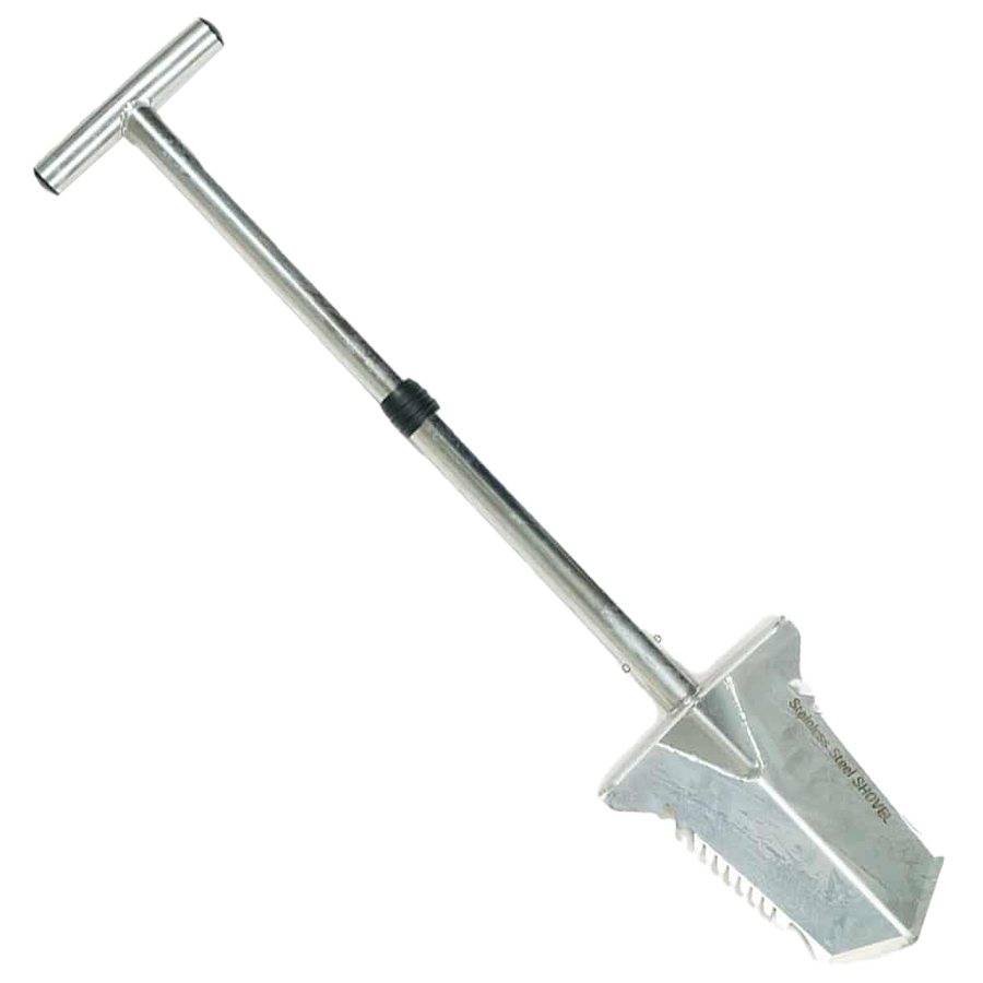 Nokta stainless steel premium shovel with T-handle and serrated blade
