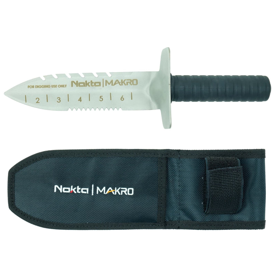 Nokta premium digging tool with serrated blade and black protective holster