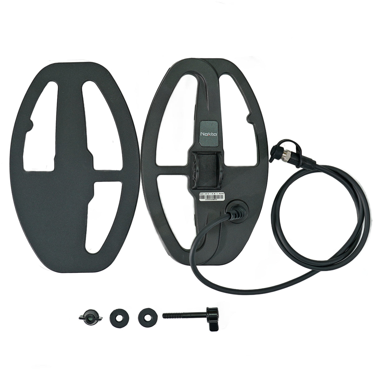 Nokta SX24 9.5x6 inch DD search coil with protective cover and mounting hardware for Simplex metal detectors