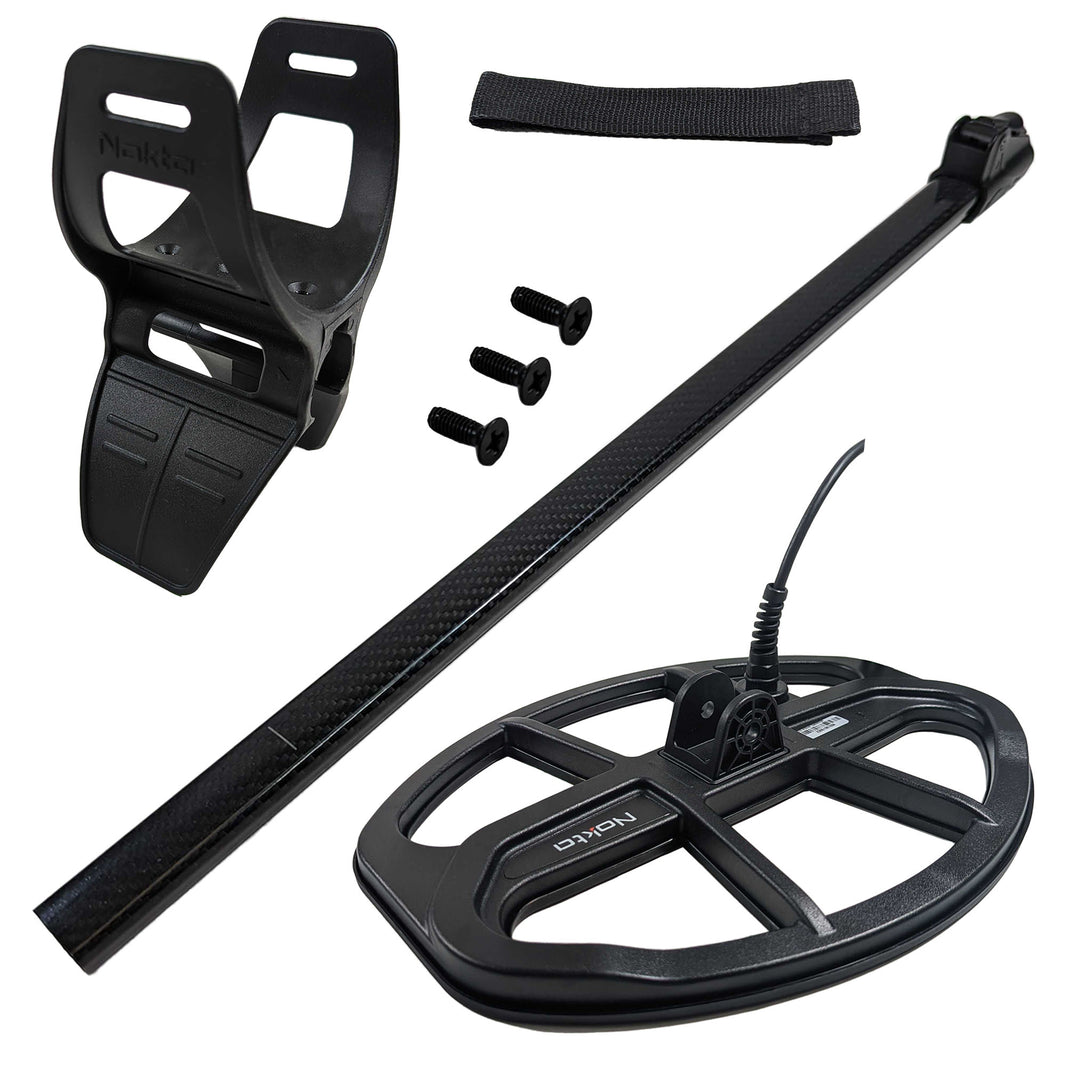 Nokta LG30 12 inch by 9 inch elliptical search coil with carbon fiber shaft and armrest bundle for Legend metal detector