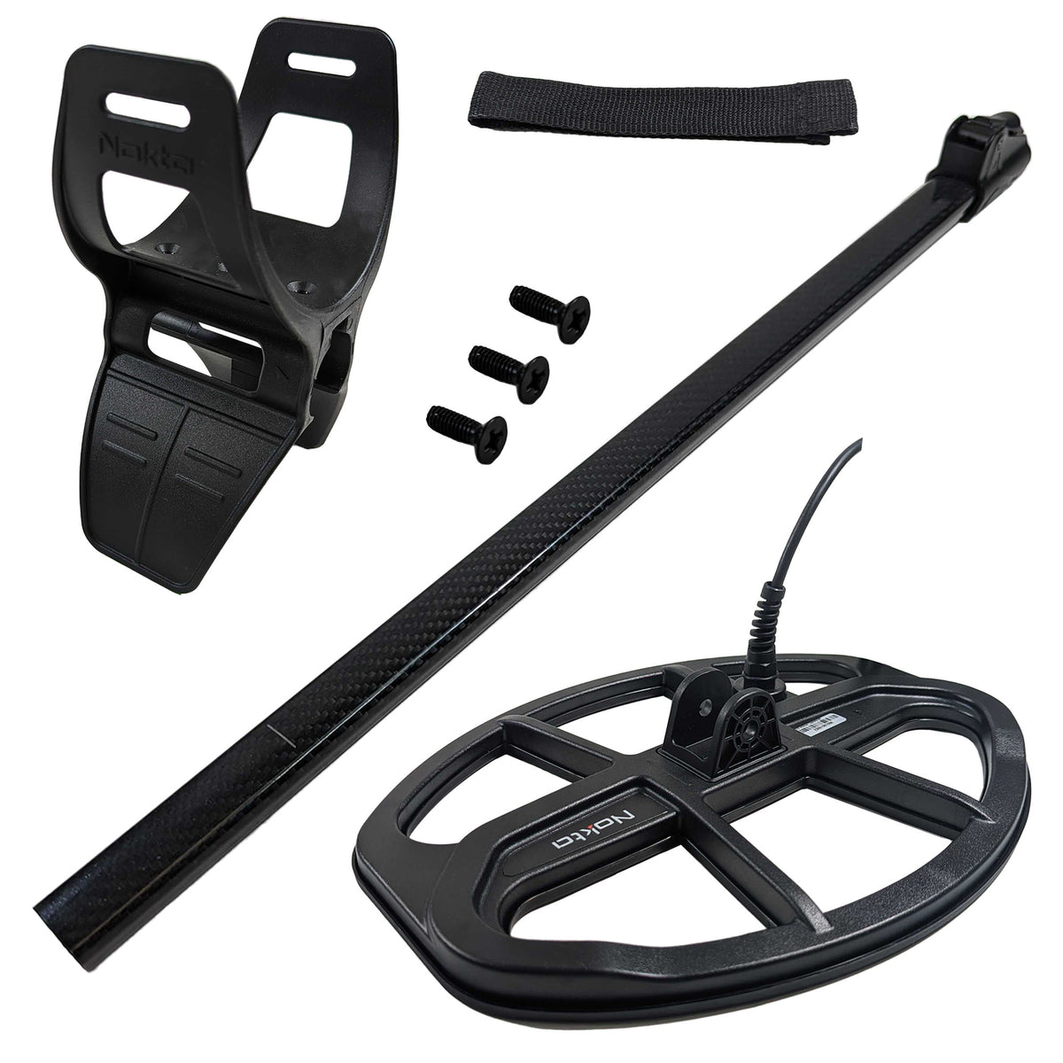 Nokta LG30 12 inch by 9 inch elliptical search coil with carbon fiber shaft and armrest bundle for Legend metal detector