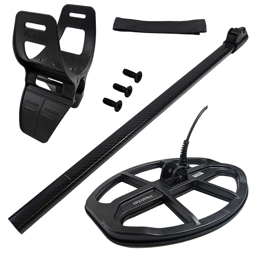 Nokta LG30 12 inch by 9 inch elliptical search coil with carbon fiber shaft and armrest bundle for Legend metal detector