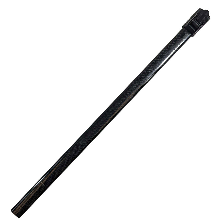 Close-up view of Nokta LG30 coil connector and carbon fiber middle shaft