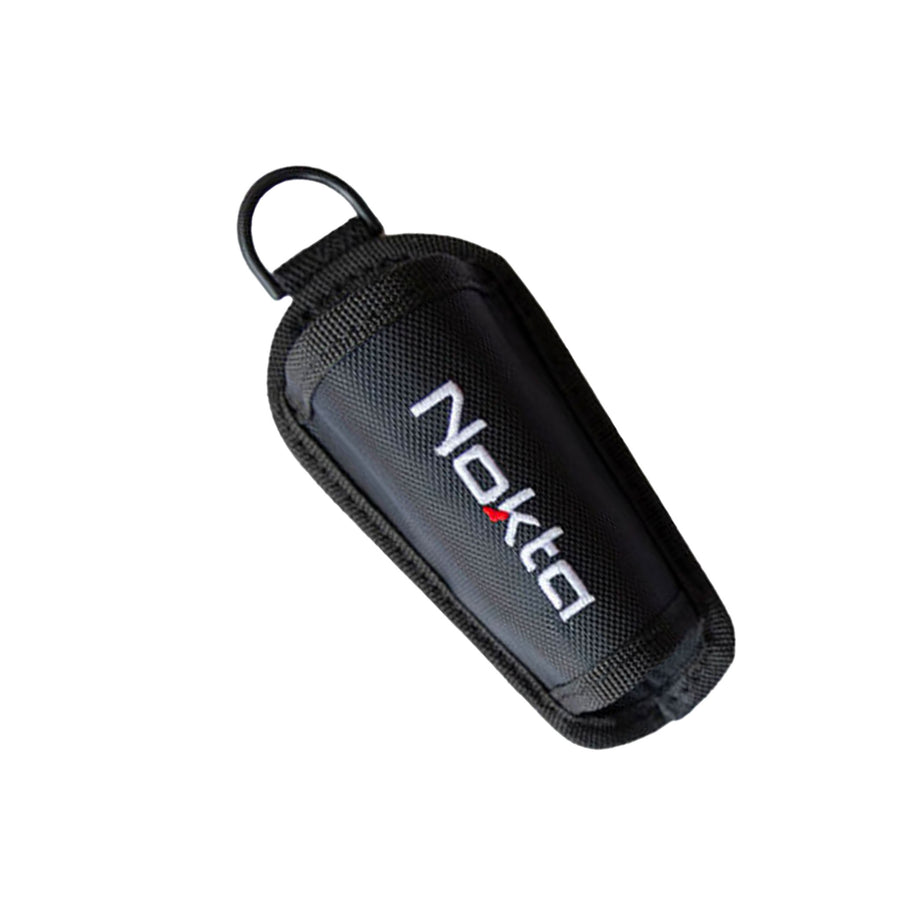 Black Nokta belt holster for AccuPOINT pinpointer with quick-access opening