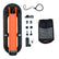Quest Scuba Tector Pro black and orange with accessories and black and orange  carry bag on white background