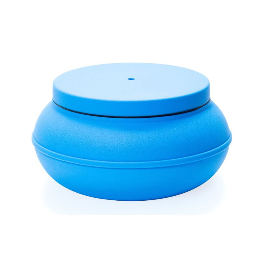 Blue Raytech TV-10 spare vibratory tumbler bowl with noise-reducing lid fitted