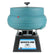 Raytech AV-25 vibratory tumbler with teal 14 inch bowl and drain on spring-mounted black base