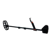 A black metal detector with a coil, long handle, and carrying case, shown on a plain white background. The brand name 'GUEST' is visible in orange on the handle and near the base of the coil.