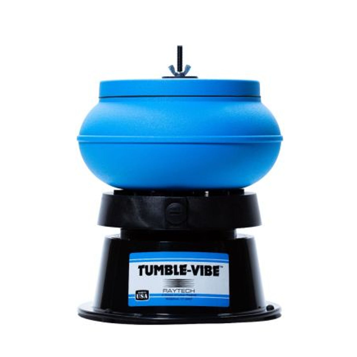 The Raytech Tumble-Vibe 10 is shown fully assembled against a white background