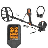 orange and black X10 IDmaxX with headphones and accessories on white background