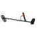 A black metal detector with a long wire, a coil, and an orange-and-black handle, shown on a plain white background.