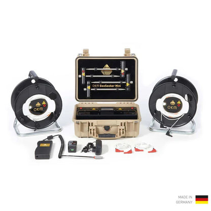 GeoSeeker kit with case, sensors, and accessories on a white background
