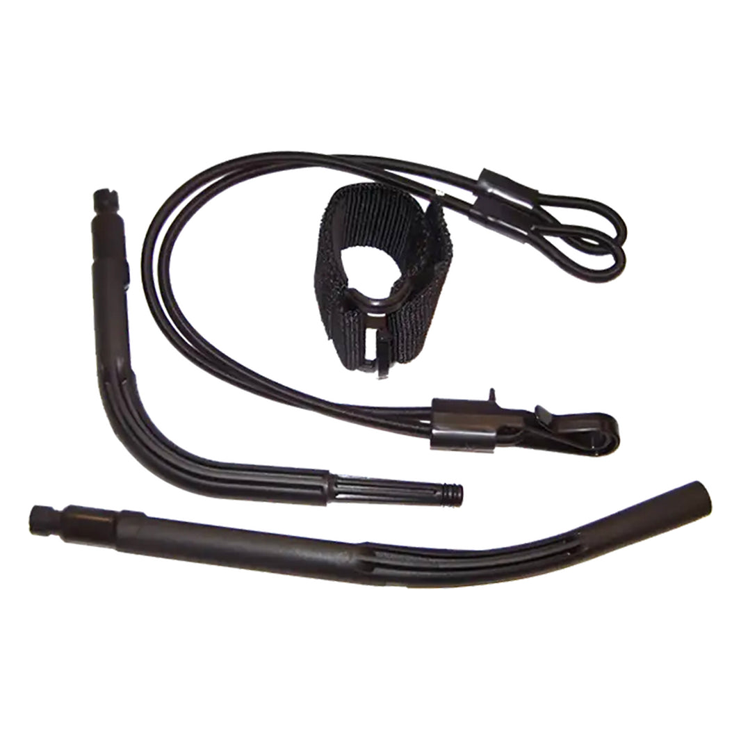 Minelab Pro-Swing 45 spares kit including plastic J-Strut, bungee cord with R-clip, and velcro shaft strap