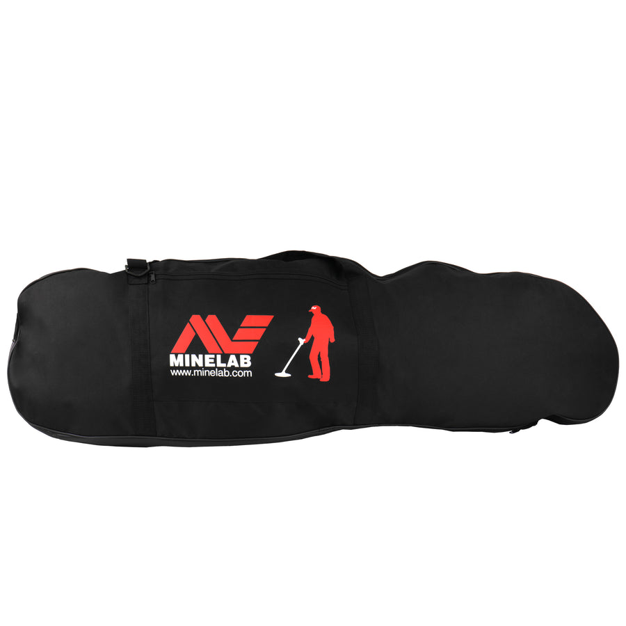 The included Minelab carry bag, shown against a white background. 