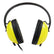 Front view of the yellow and black Minelab Waterproof Headphones for Equinox & Manticore, shown against a white background