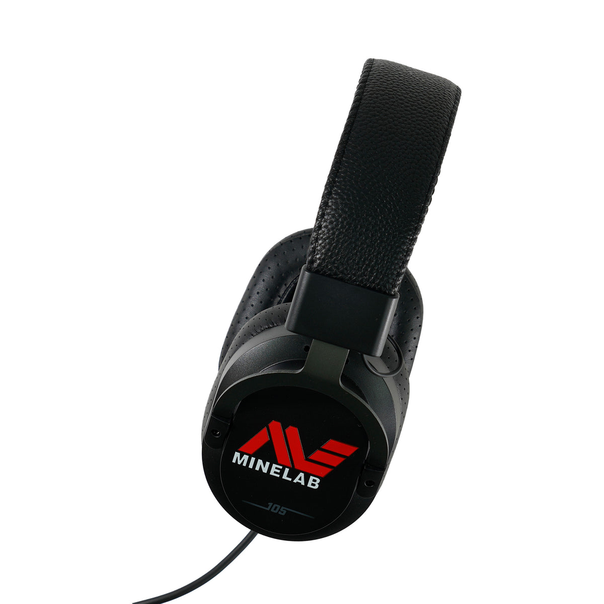 Minelab ML105 wireless headphones side view showing ear cup and USB-C charging port