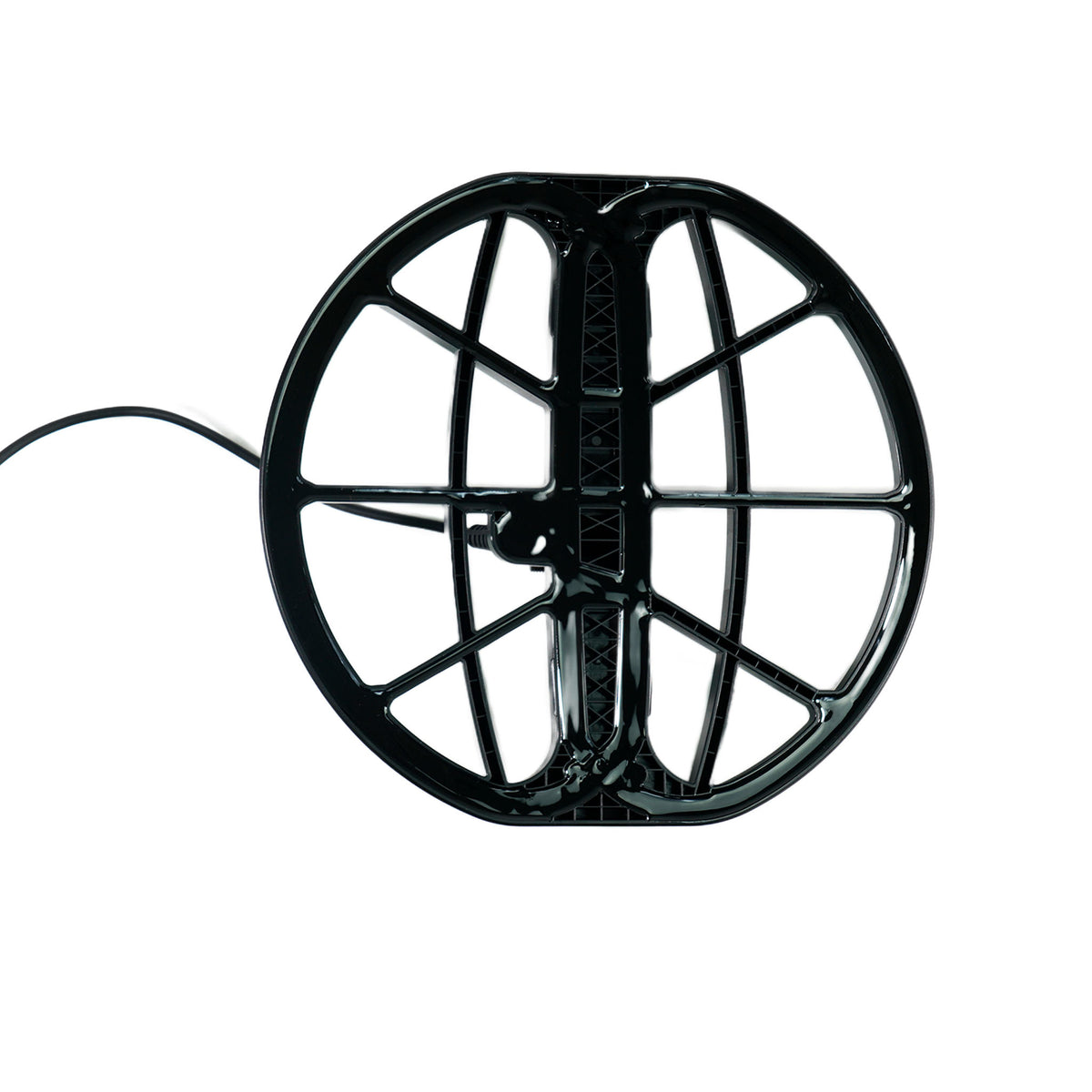 Minelab Manticore 11 inch coil showing DD configuration and connector cable