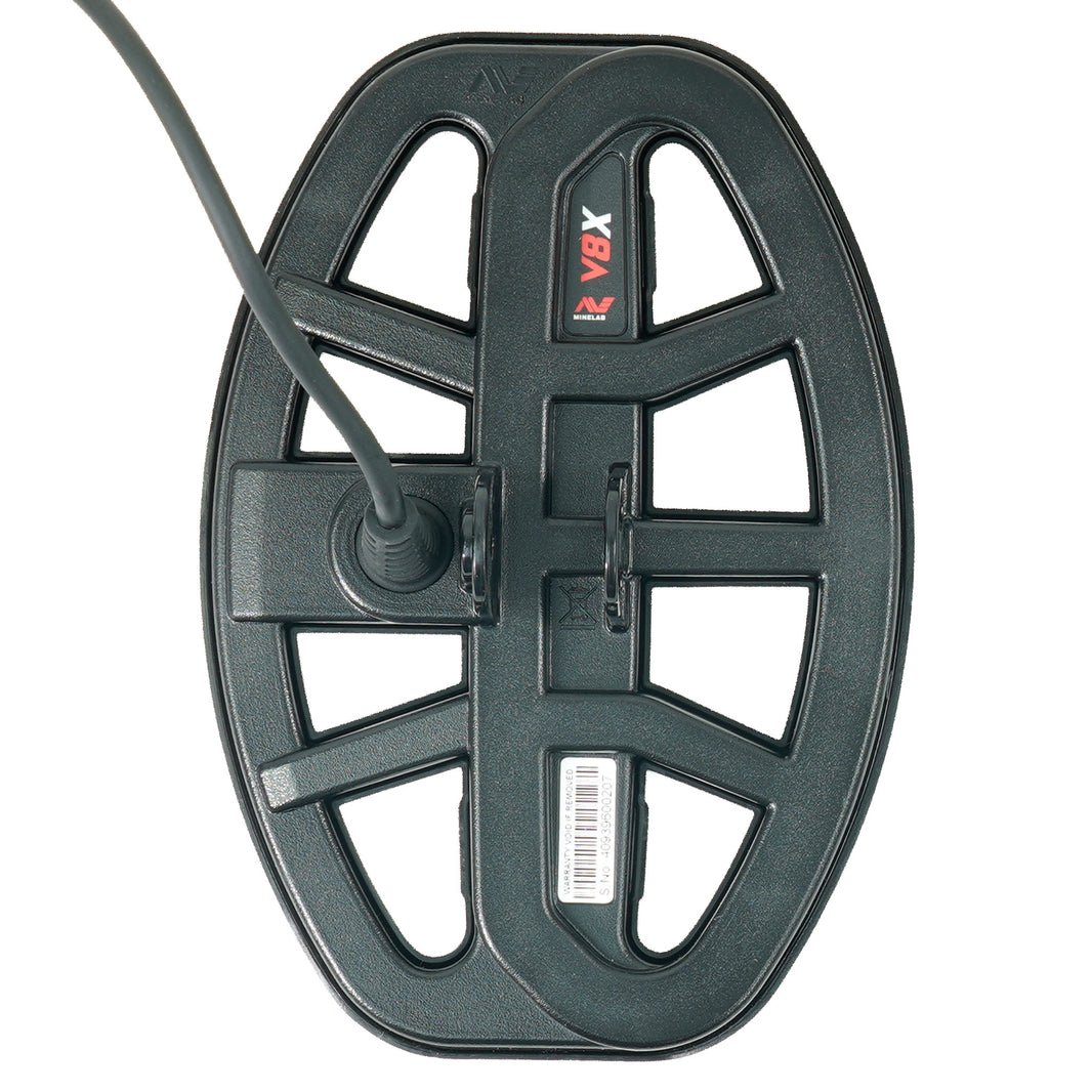 Minelab V8X 8x5 waterproof DD search coil with protective skid plate for X-Terra Pro and Elite detectors