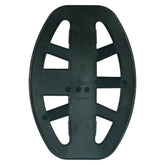 Minelab V8X elliptical DD coil bottom view showing search pattern