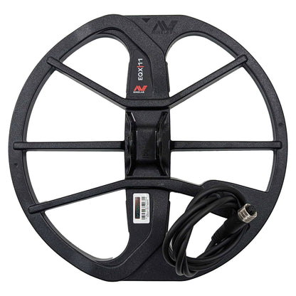 Minelab EQX 11 11-inch Double-D waterproof search coil with protective skid plate and cable connector