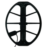 Close-up view of Minelab EQX 15 coil connection cable and connector