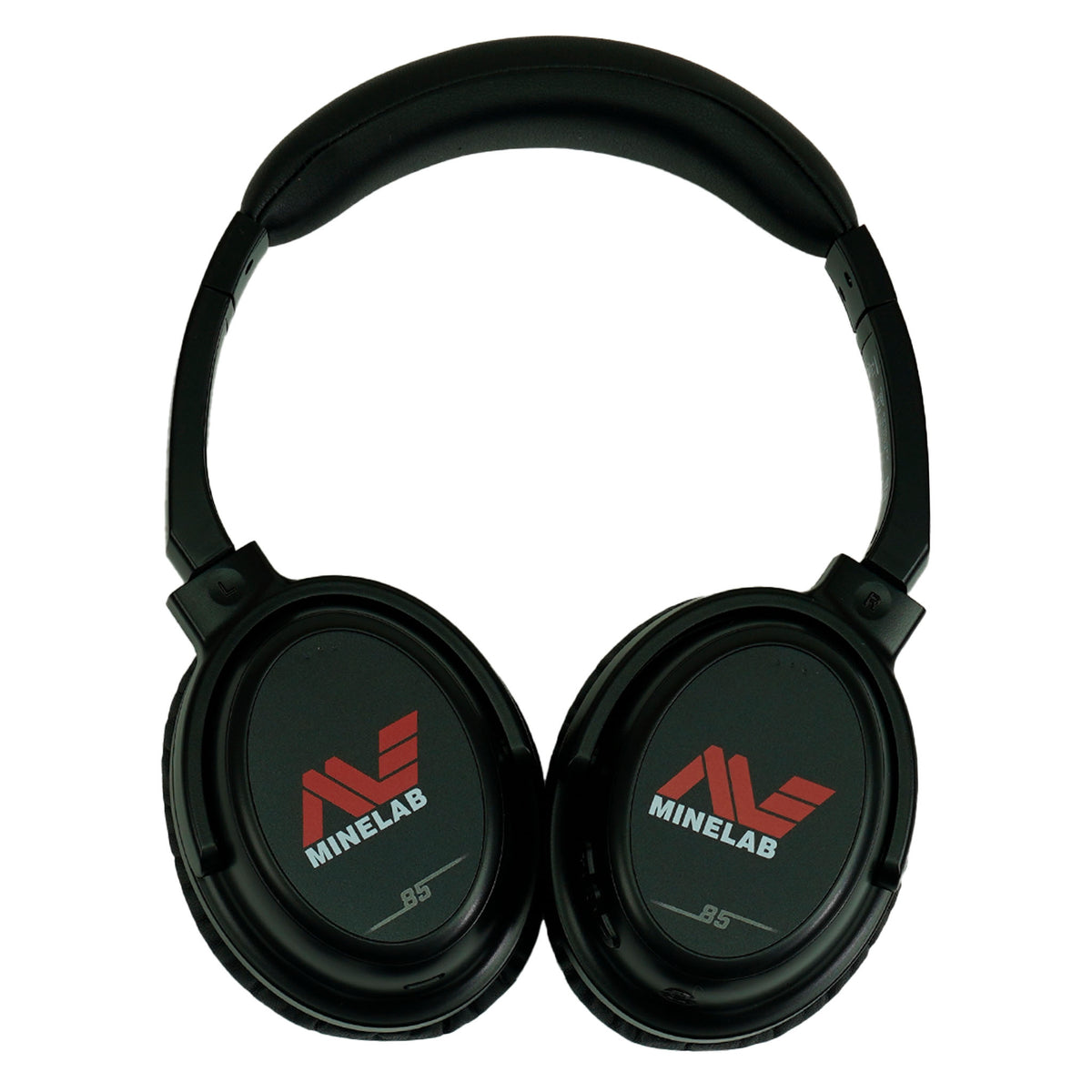 Side profile view of Minelab ML85 bluetooth headphones showing adjustable headband