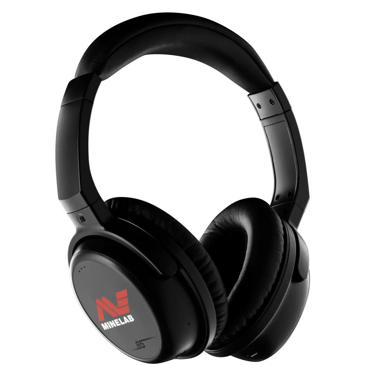 Minelab ML 85 Bluetooth Wireless Low Latency Headphones in black color with the Minelab logo visible on the ear cup.