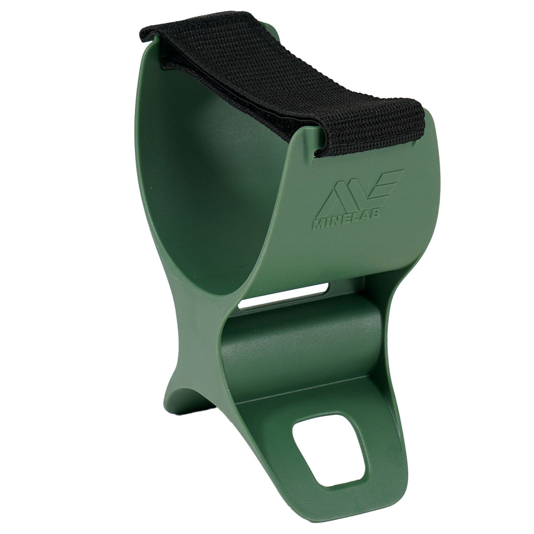 Close-up view of Minelab armrest padding and ergonomic contours for X-Terra Pro