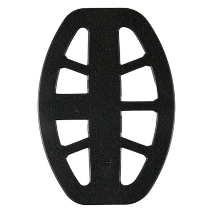 Minelab M8 coil cover shown protecting elliptical DD search coil